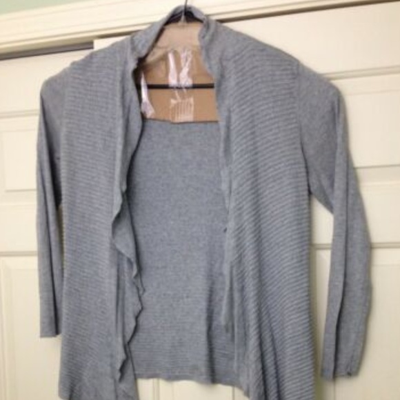 Eileen Fisher Ribbed Open Front Cardigan Drape - Picture 1 of 7